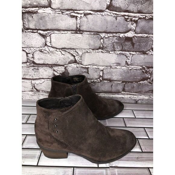 Josef Seibel Brown Suede Leather Side Zip Ankle Booties Heel Boots Women Sz 36EU - Picture 2 of 16